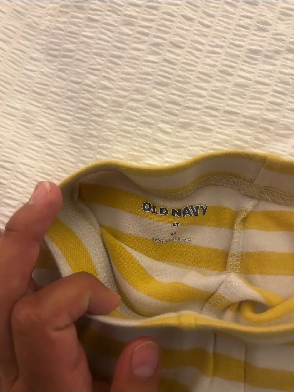 GIRL Old Navy Black Waistband Shorts with Yellow-Striped Lining